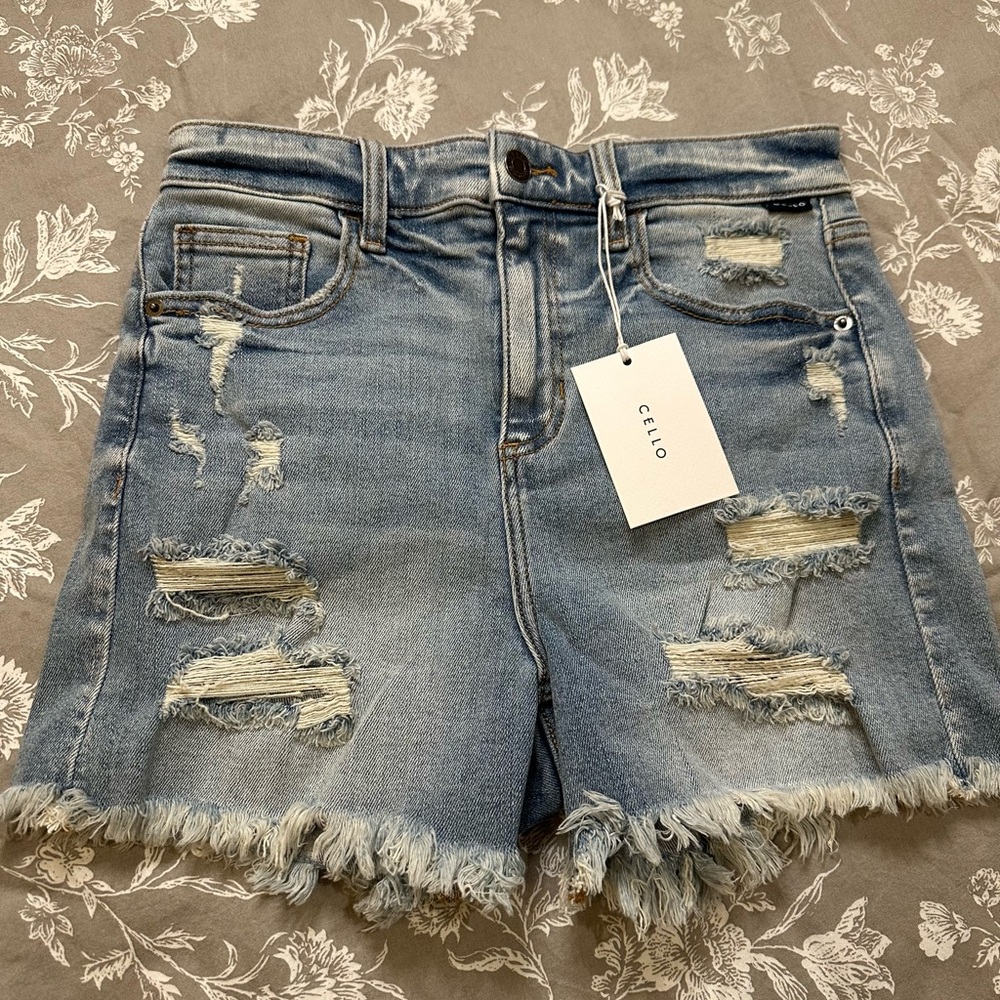 Cello High Rise Distressed Women Shorts